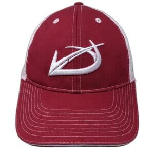 Genuine Apparel Qad Fitted Baseball Cap Red XL Embroidered Vented Holes 6 Panel